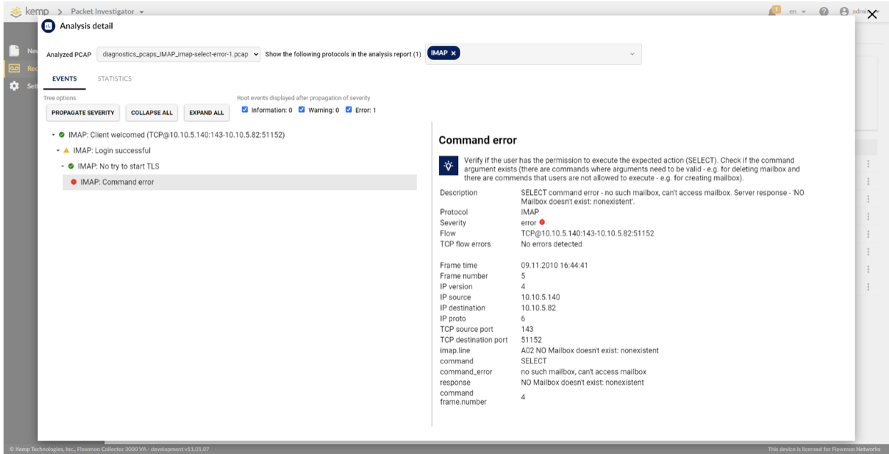 PCAP analysis IMAP protocol